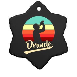 Retro Druncle Logo Ceramic Star Ornament