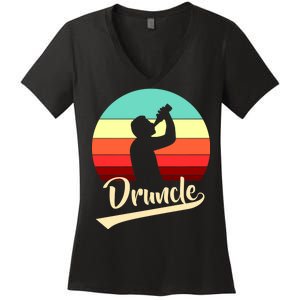 Retro Druncle Logo Women's V-Neck T-Shirt