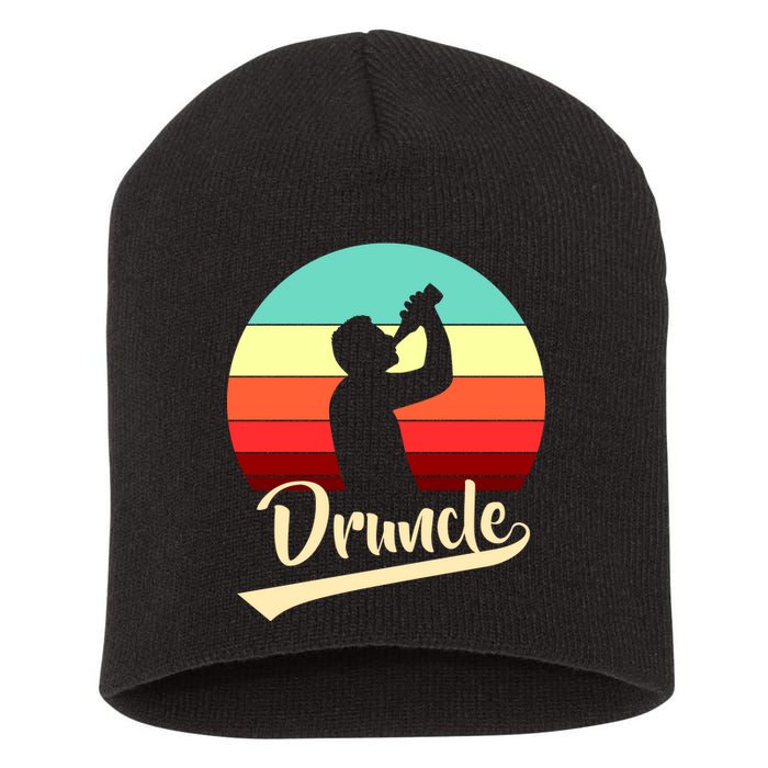 Retro Druncle Logo Short Acrylic Beanie