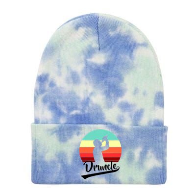 Retro Druncle Logo Tie Dye 12in Knit Beanie