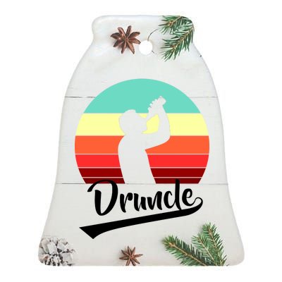 Retro Druncle Logo Ceramic Bell Ornament