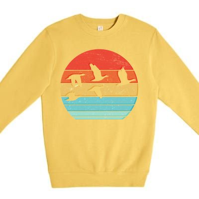 Retro Duck Hunting Sunset Premium Crewneck Sweatshirt