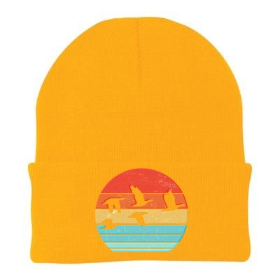 Retro Duck Hunting Sunset Knit Cap Winter Beanie