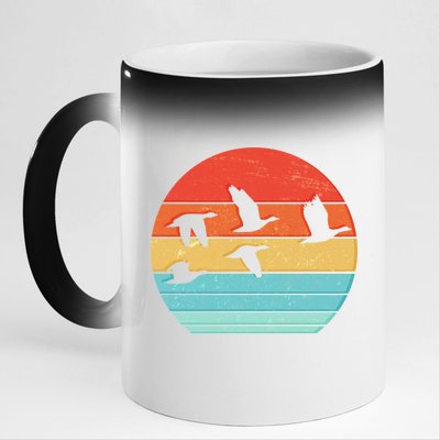 Retro Duck Hunting Sunset 11oz Black Color Changing Mug