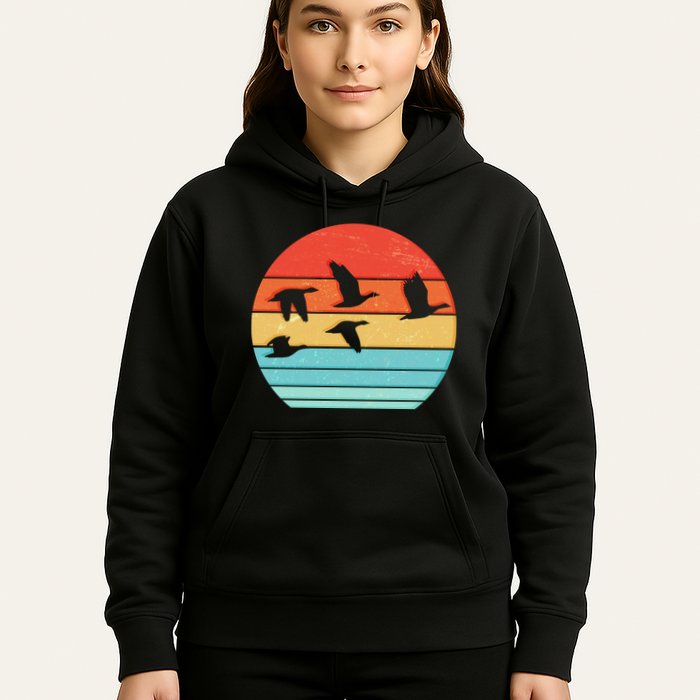 Retro Duck Hunting Sunset Hoodie