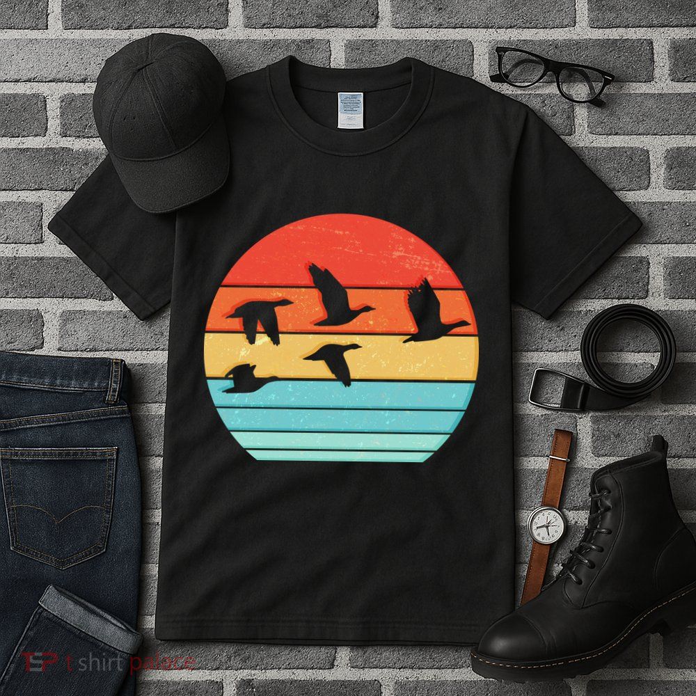 Retro Duck Hunting Sunset Tall T-Shirt