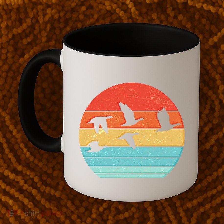 Retro Duck Hunting Sunset Mug