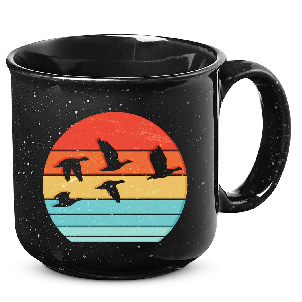 Retro Duck Hunting Sunset 15oz Campfire Ceramic Mug