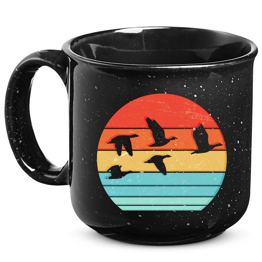 Retro Duck Hunting Sunset 15oz Campfire Ceramic Mug