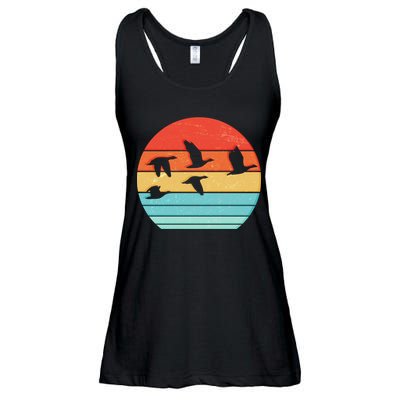Retro Duck Hunting Sunset Ladies Essential Flowy Tank