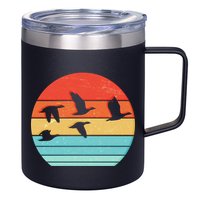 Retro Duck Hunting Sunset 12oz Stainless Steel Coffee Mug
