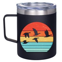 Retro Duck Hunting Sunset 12oz Stainless Steel Coffee Mug