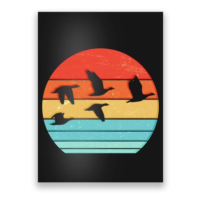 Retro Duck Hunting Sunset Poster