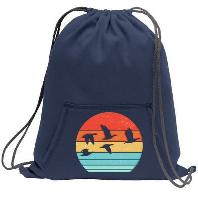 Retro Duck Hunting Sunset Sweatshirt Cinch Pack Bag