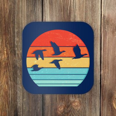 Retro Duck Hunting Sunset Coaster