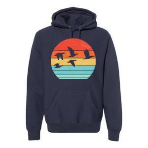 Retro Duck Hunting Sunset Premium Hoodie