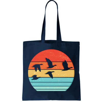 Retro Duck Hunting Sunset Tote Bag