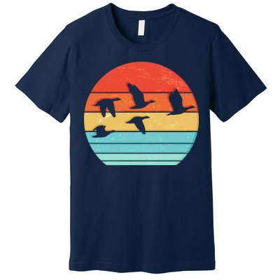 Retro Duck Hunting Sunset Premium T-Shirt