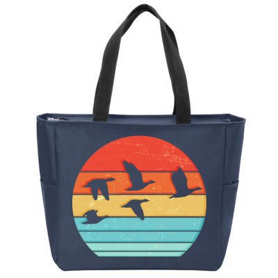 Retro Duck Hunting Sunset Zip Tote Bag