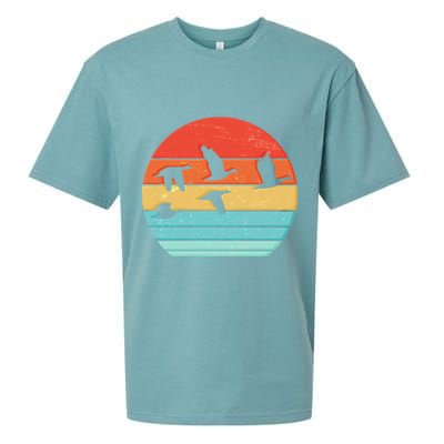 Retro Duck Hunting Sunset Sueded Cloud Jersey T-Shirt