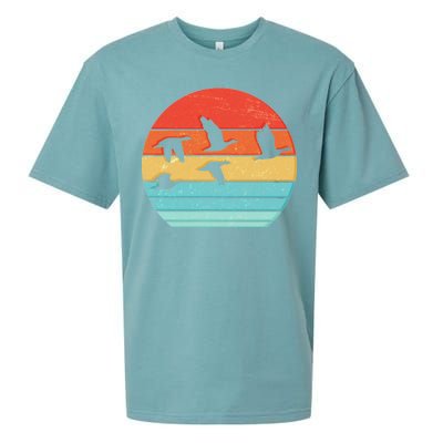 Retro Duck Hunting Sunset Sueded Cloud Jersey T-Shirt