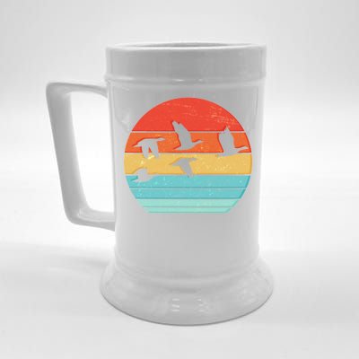 Retro Duck Hunting Sunset Beer Stein