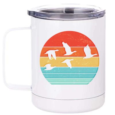 Retro Duck Hunting Sunset 12 oz Stainless Steel Tumbler Cup