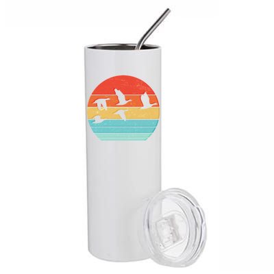 Retro Duck Hunting Sunset Stainless Steel Tumbler