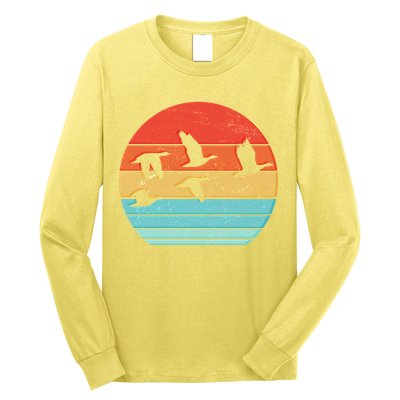 Retro Duck Hunting Sunset Long Sleeve Shirt
