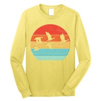 Retro Duck Hunting Sunset Long Sleeve Shirt