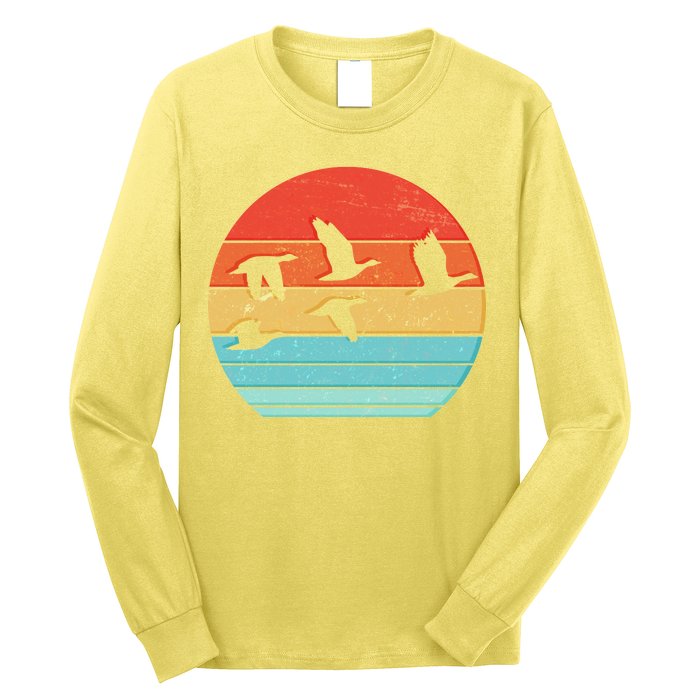 Retro Duck Hunting Sunset Long Sleeve Shirt