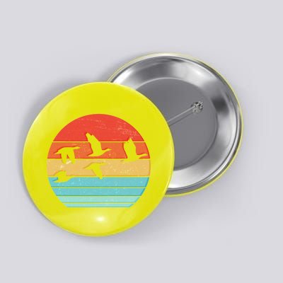 Retro Duck Hunting Sunset Button