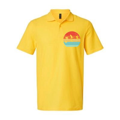 Retro Duck Hunting Sunset Softstyle Adult Sport Polo