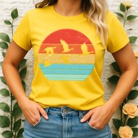Retro Duck Hunting Sunset Womens T-Shirt
