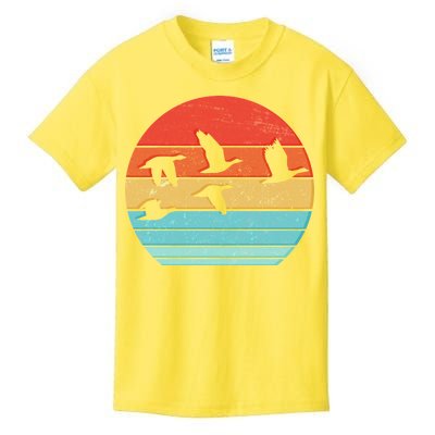 Retro Duck Hunting Sunset Kids T-Shirt