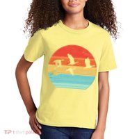 Retro Duck Hunting Sunset Kids T-Shirt