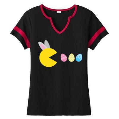 Retro Easter Egg Hunt Game Ladies Halftime Notch Neck Tee