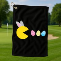 Retro Easter Egg Hunt Game Golf Towel