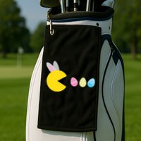Retro Easter Egg Hunt Game Golf Towel