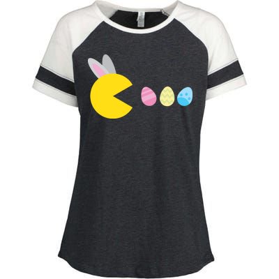 Retro Easter Egg Hunt Game Enza Ladies Jersey Colorblock Tee