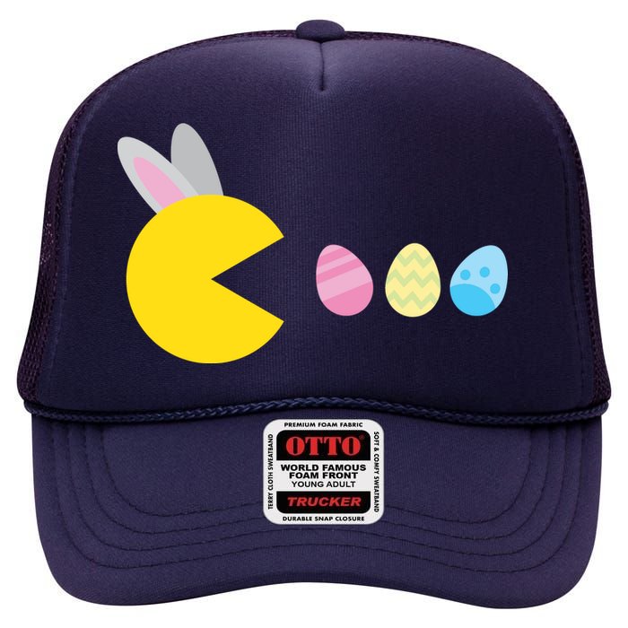 Retro Easter Egg Hunt Game High Crown Mesh Back Trucker Hat