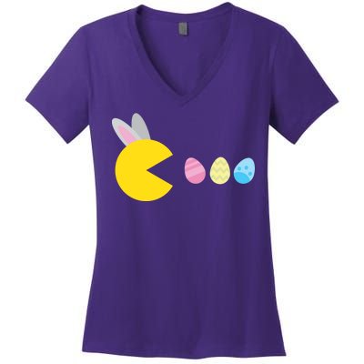 Retro Easter Egg Hunt Game Women's V-Neck T-Shirt