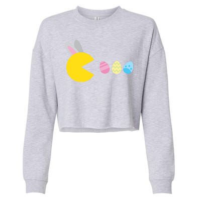 Retro Easter Egg Hunt Game Cropped Pullover Crew