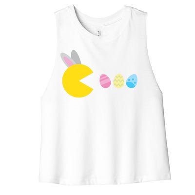 Retro Easter Egg Hunt Game Women's Racerback Cropped Tank