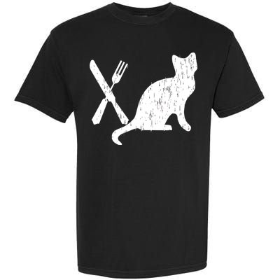 Retro Eat Pussy Funny Cat Spoon Garment-Dyed Heavyweight T-Shirt