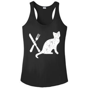 Retro Eat Pussy Funny Cat Spoon Ladies PosiCharge Competitor Racerback Tank