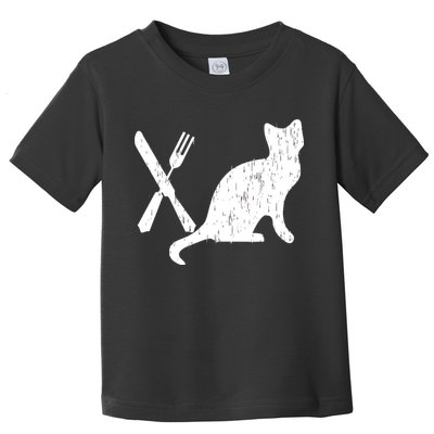 Retro Eat Pussy Funny Cat Spoon Toddler T-Shirt