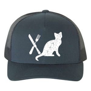 Retro Eat Pussy Funny Cat Spoon Yupoong Adult 5-Panel Trucker Hat