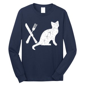 Retro Eat Pussy Funny Cat Spoon Long Sleeve Shirt