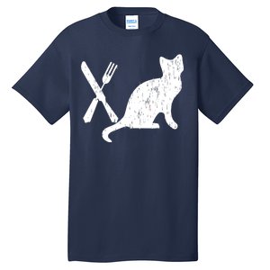 Retro Eat Pussy Funny Cat Spoon Tall T-Shirt